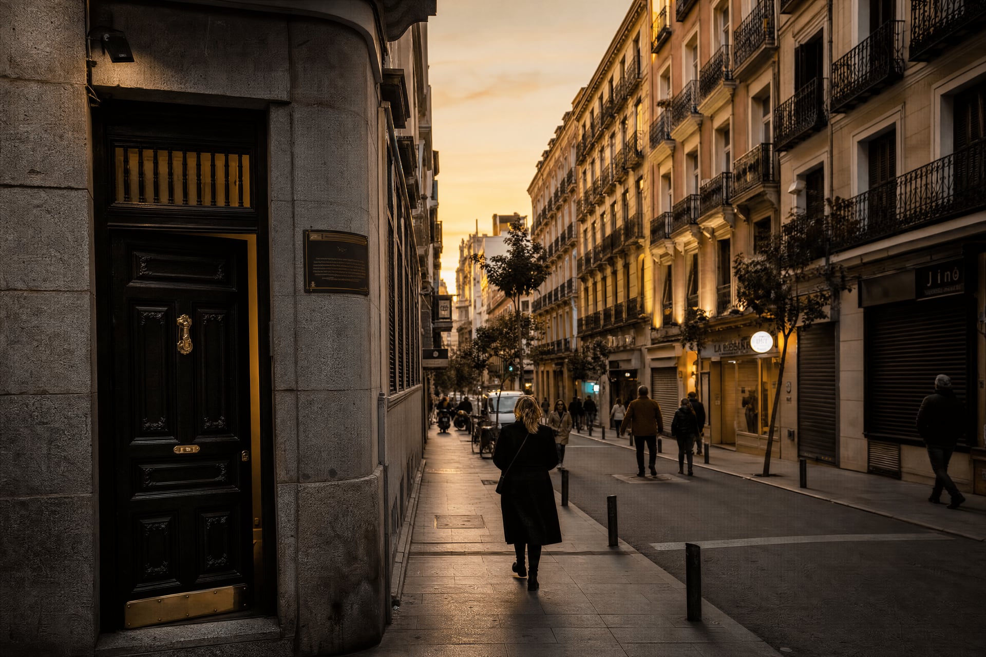Madrid street scene representing the private cannabis club route